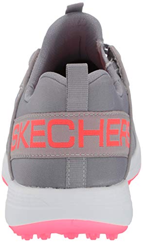 Skechers womens Max Golf Shoe, Gray/Coral Sport, 7 US