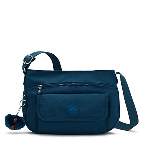 Kipling Women's Syro Crossbody, Organize Accessories, Surprisingly Spacious, Adjustable Strap, Nylon Bag, Night Teal Tonal