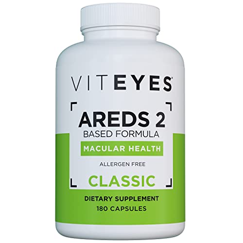 Viteyes AREDS 2 Eye Vitamins, Classic Macular Support, Natural Allergen Free Capsules with Vitamin E, Vitamin C, Zinc, Copper, Lutein and Zeaxanthin, Eye Doctor Trusted, Manufactured in The USA, 180 Ct