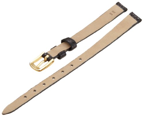 Hadley-Roma Women's 8mm Leather Watch Strap, Color:Black (Model: LSL700RA 080)