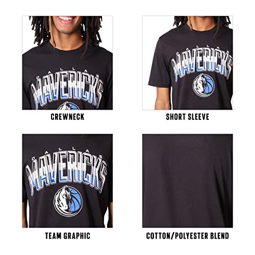 Ultra Game -NBA Dallas Mavericks Mens Arched Plexi Short Sleeve Tee Shirt, Black, Small