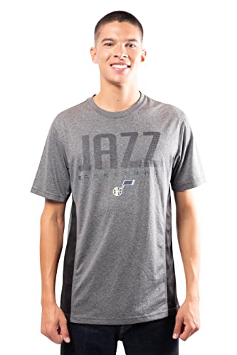 Ultra Game NBA Utah Jazz Mens Active Tee Shirt, Charcoal Heather, XX-Large
