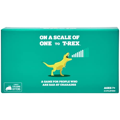 On a Scale of One to T-Rex by Exploding Kittens: A Card Game for People Who Are Bad at Charades - Family - Card Games for Adults, Teens and Kids