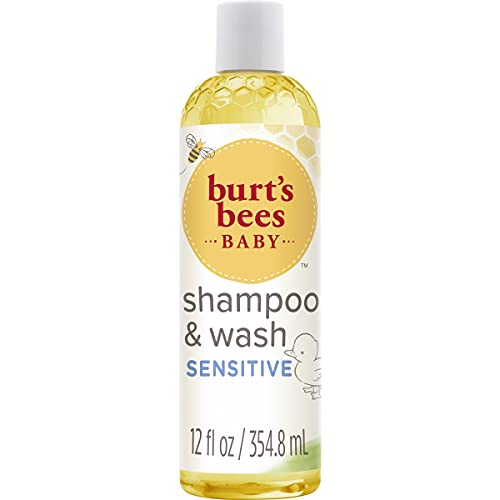Burt's Bees Baby Shampoo and Wash, Fragrance Free and Tear Free Baby Soap - 12 Ounce Bottle - Pack of 3