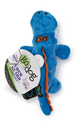 goDog Gators Just for Me Squeaker Plush Pet Toy for Dogs and Puppies, Soft and Durable, Tough and Chew Resistant, Reinforced Seams - Blue, Mini