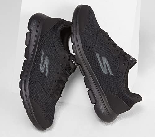 Skechers mens Gowalk 5 Qualify - Athletic Mesh Lace Up Performance Walking Shoe Sneaker, Black, 9 US