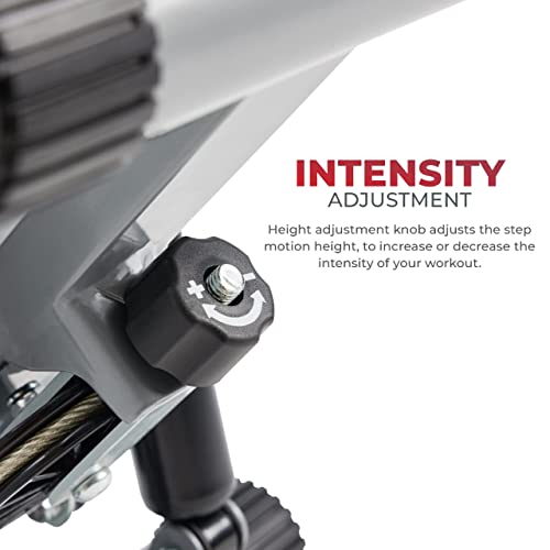 Sunny Health and Fitness Mini Stepper with Resistance Bands, Black