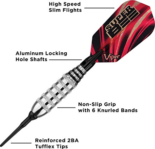 Viper by GLD Products unisex adult Nickel Silver Plated Soft Tip Darts, Silver, 16g US