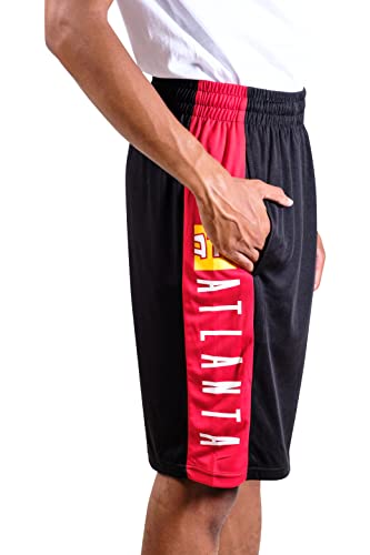 Ultra Game NBA Atlanta Hawks Mens Mesh Basketball Shorts, Black, Medium
