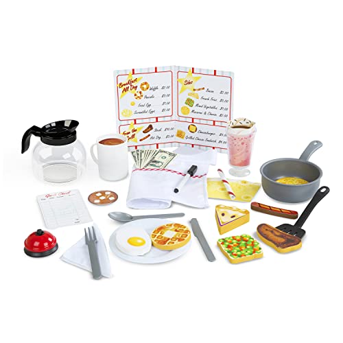 Melissa and Doug Star Diner Restaurant Play Set (41 pcs) - Pretend Play Food, Restaurant Toy Set With Cookware, Utensils For Kids, Diner Playset for Kids And Toddlers, Ages 3+