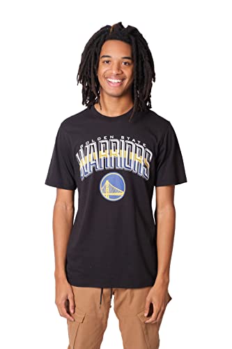 Ultra Game -NBA Golden State Warriors Mens Arched Plexi Short Sleeve Tee Shirt, Black, XX-Large