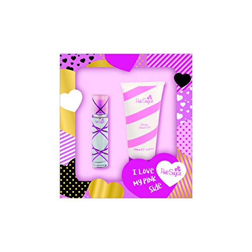 Pink Sugar 2 Pc Gift Set for Women, Travel Size Eau de Toilette Perfume + Shower Gel