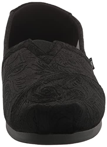 TOMS Women's Alpargata Recycled Cotton Canvas” Loafer Flat, Black Floral, 7.5