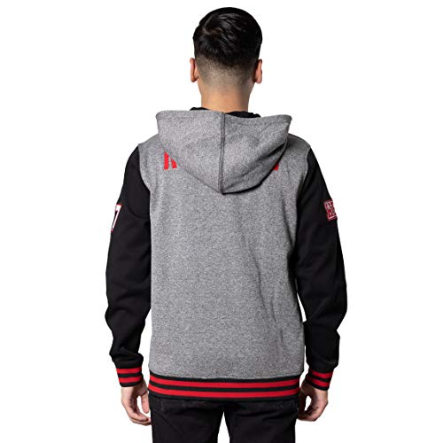 NBA Houston Rockets Mens Men's Full Zip Fleece Hoodie Letterman Varsity Jackett, Team Color, XL