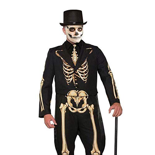 Forum Novelties mens Skeleton Suit Formal Attire With Jacket and Pants Party Supplies, Black/White, Large US