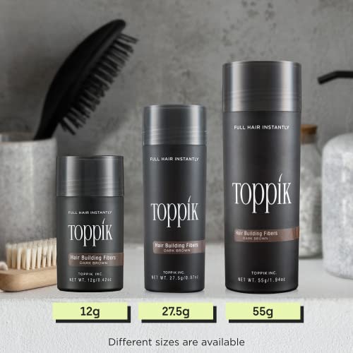 Toppik Hair Building Fibers, Medium Brown, 27.5g | Fill In Fine or Thinning Hair | Instantly Thicker, Fuller Looking Hair | 9 Shades for Men and Women