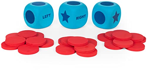 Giant Left Center Right, Classic Family Board Game Summer Toy with Big, Oversized Dice and Tokens, for Kids and Adults Ages 6 and up