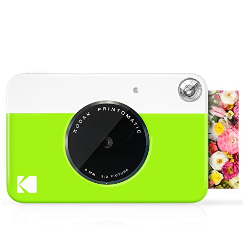 KODAK Printomatic Digital Instant Print Camera - Full Color Prints On ZINK 2x3' Sticky-Backed Photo Paper (Green) Print Memories Instantly