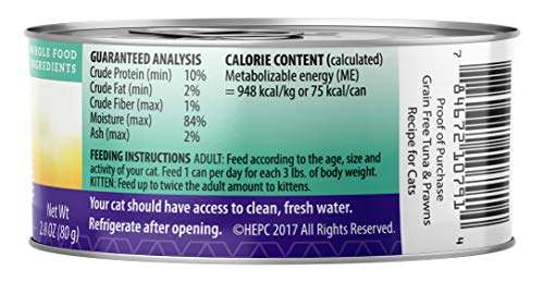 Health Extension Wet Cat Food Canned, Grain-Free, Natural Food for All Cats and Kittens with Added Vitamins and Mineral, Tuna and Prawns Recipe, Nutrition for Cats and Kittens (2.8 Oz / 79 G, Pack of 24)
