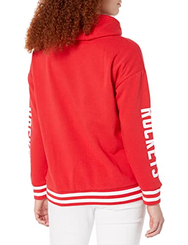 Ultra Game NBA Houston Rockets Womens Quarter Zip Fleece Pullover Sweatshirt with Zipper, Team Color, Medium