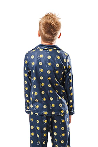 Ultra Game NBA Indiana Pacers Youth 2 Piece Soft Tee Shirt and Lounge Pants Sleepwear Loungewear Pajama Set, Team Color, 14/16