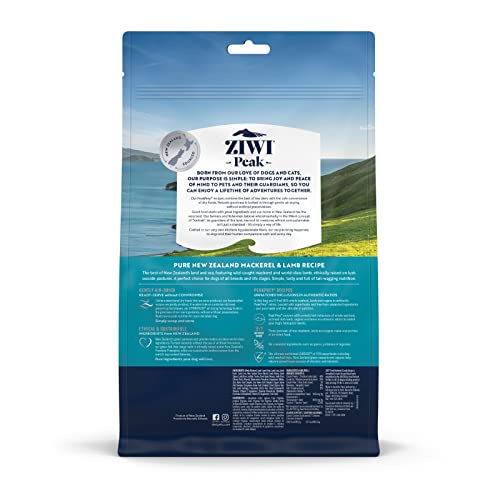 ZIWI Peak Air-Dried Dog Food – All Natural, High Protein, Grain Free and Limited Ingredient with Superfoods (Mackerel and Lamb, 1.0 lb)