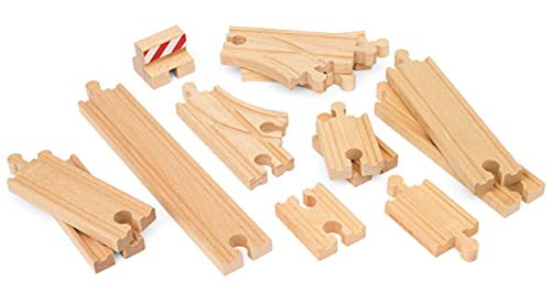 BRIO World - 33394 Starter Track Pack | 13Piece Wooden Train Tracks for Kids Ages 3 and Up