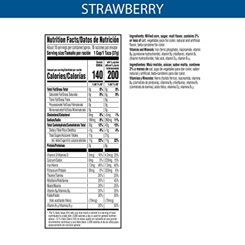 Frosted Flakes Cold Breakfast Cereal, 8 Vitamins and Minerals, Kids Snacks, Family Size, Strawberry Milkshake (6 Boxes)