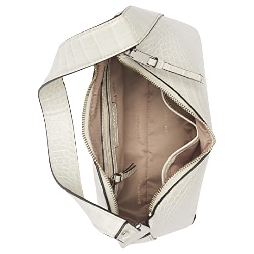 Calvin Klein Holly Top Zip Shoulder Bag, Cherub White Croco,One Size