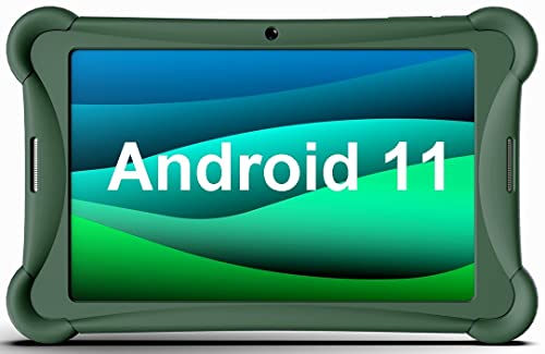 Visual Land Tablet 10 Inch Android 11 Tablets, Prestige Elite 10QH Android 11 10.1 Inch HD IPS Tablet, 32GB Storage, 2GB RAM, Quad-Core Processor, with Protective Bumper Case - Green (2022 Release)