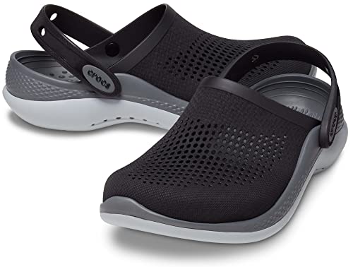 Crocs Unisex LiteRide 360 Clogs, Black/Slate Grey, 6 Men/8 Women