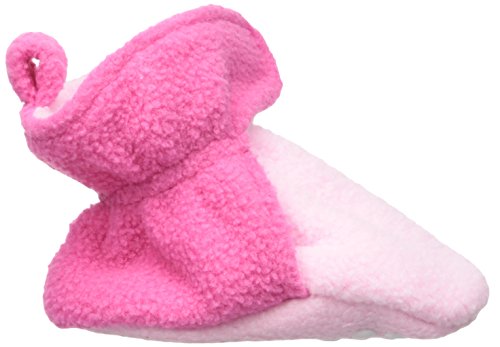 Luvable Friends Unisex Baby Cozy Fleece Booties, Light Pink Dark Pink, 0-6 Months US