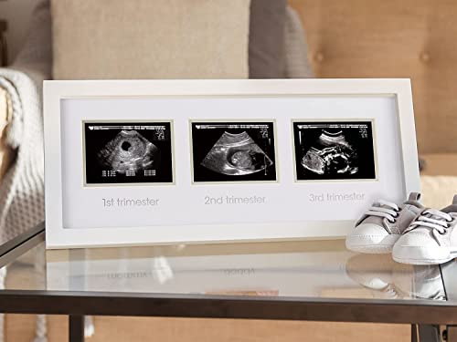 Pearhead Trimester Progression Sonogram Picture Frame, Pregnancy Milestone Keepsake Photo Frame, Sonogram Keepsake, Gender-Neutral Baby Nursery Décor