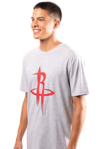 Ultra Game NBA Houston Rockets Mens 2 Piece Super Soft Tee Shirt and Lounge Pants Set, Black, Large