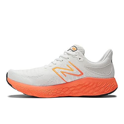 New Balance Men's Fresh Foam X 1080 V12 Running Shoe, White/Neon Dragonfly/Hot Marigold, 10