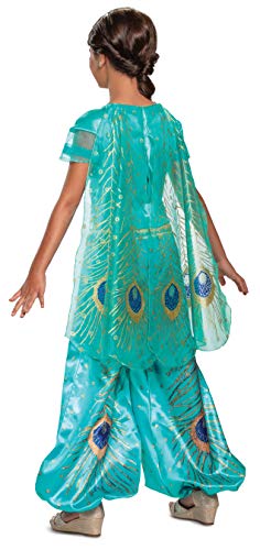 Disguise Disney Princess Jasmine Aladdin Deluxe Girls' Costume, Teal ,Medium (7-8)
