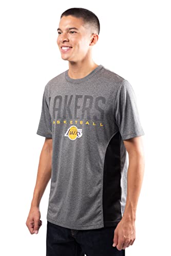 Ultra Game NBA Los Angeles Lakers Mens Active Tee Shirt, Charcoal Heather, XX-Large