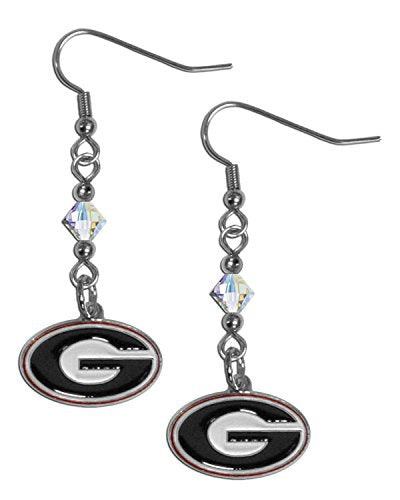 NCAA Siskiyou Sports Womens Georgia Bulldogs Crystal Dangle Earrings One Size Team Color