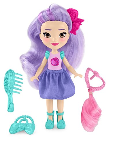 Nickelodeon Sunny Day Pop-In Style 6-inch Posable Hair Play Dolls with 3 Pop-In Accessories, 9 Customizable Pop-In Spots and Comb