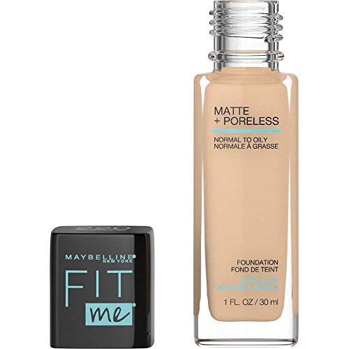 Maybelline Fit Me Matte + Poreless Liquid Oil-Free Foundation Makeup, Natural Beige, 1 fl; oz