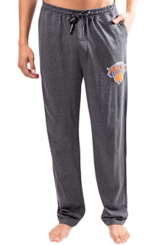 Ultra Game NBA New York Knicks Mens Sleepwear Super Soft Pajama Loungewear Pants, Heather Gray, Small