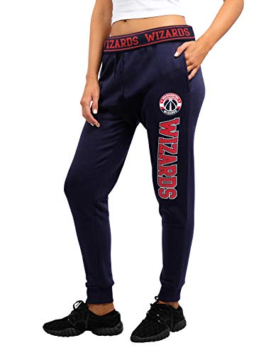Ultra Game NBA Washington Wizards Womens Jogger Pants Active Basic Fleece Sweatpants , Navy, Medium