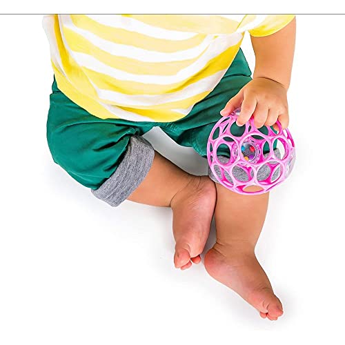 Bright Starts Oball Rattle Easy-Grasp Toy - Pink, Ages Newborn - 1 Count (Pack of 1)