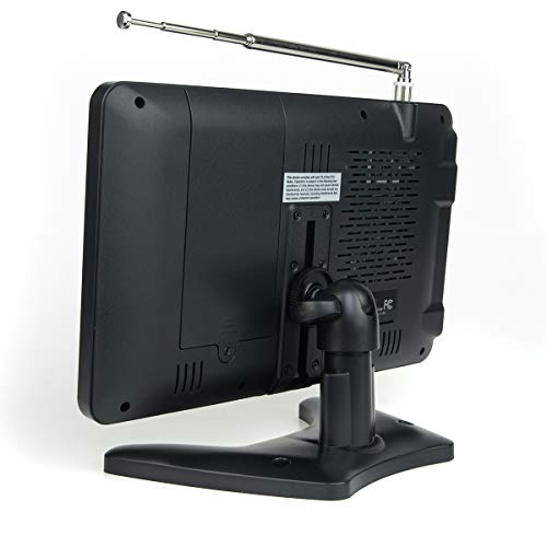 Tyler 9' Portable TV LCD Monitor Rechargeable Battery Powered Wireless Capability HD-TV, USB, SD Card, AC/DC, Remote Control Built in Stand Small for Car Kids Travel