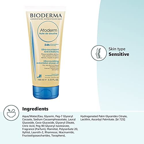 Bioderma - Atoderm - Shower Oil - Moisturizing and Nourishing Body and Face Wash - for Family with Very Dry Sensitive Skin
