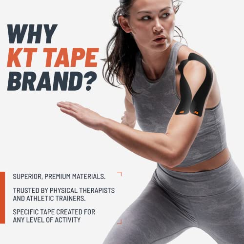 KT Tape, Original Cotton, Elastic Kinesiology Athletic Tape, 20 Count, 10” Precut Strips, Purple