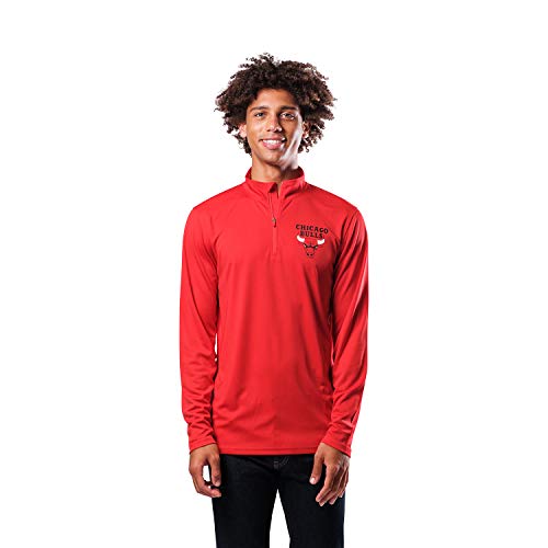 Ultra Game NBA Men's Quarter Zip Long Sleeve Pullover T-Shirt