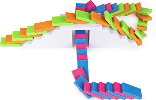 H5 Domino Creations 100-Piece Neon Set by Lily Hevesh, for Families and Kids Ages 5 and Up