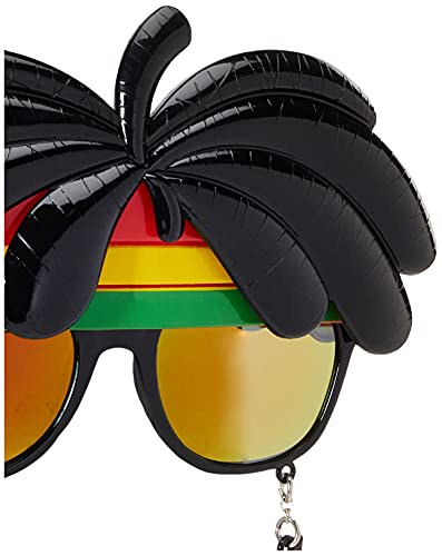 Sun-Staches unisex adult Rasta Sunglasses Instant Costume Party Favors UV400, Black/Yellow/Green, One-Size US