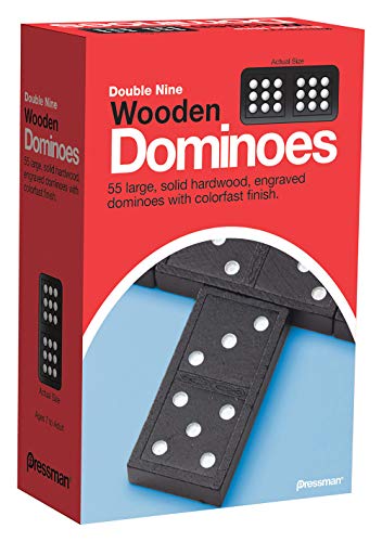 Pressman 1621-12 Double Nine Wooden Dominoes, 5'
